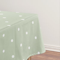 Sweet Sage Green Whte Polkadots Vintage