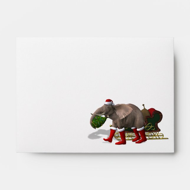 Sweet Santa Claus Elephant Envelope (Front)
