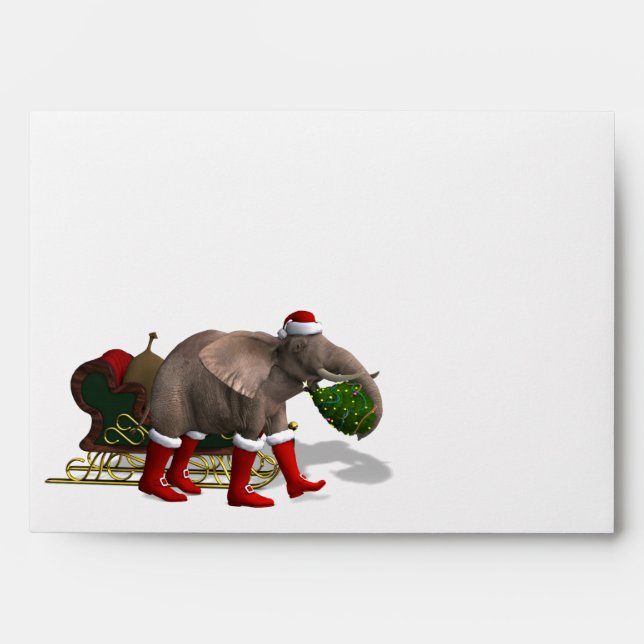 Sweet Santa Claus Elephant Envelopes (Front)