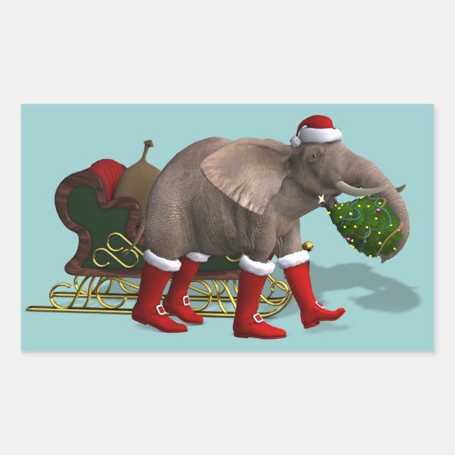 Sweet Santa Claus Elephant Sticker (Front)