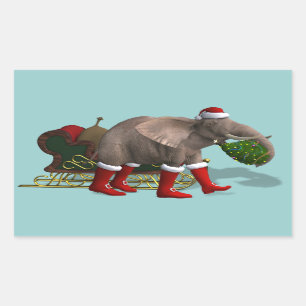 Sweet Santa Claus Elephant Sticker