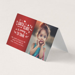 Sweet Santa Claus is coming Script Photo Mini Card