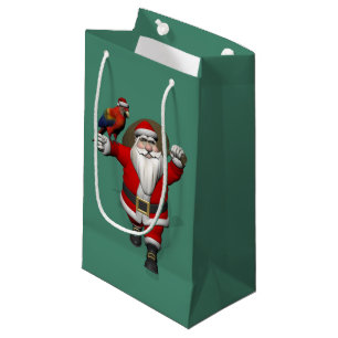 Sweet Santa Claus Loves Macaws Parrots Small Gift Bag