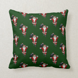 Sweet Santa Claus Loves Ravens Throw Pillow
