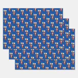 Sweet Santa Claus Visits California Wrapping Paper Sheet