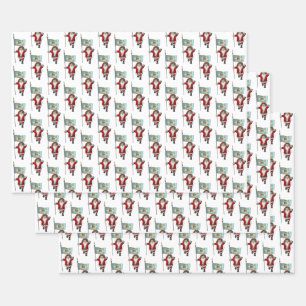 Sweet Santa Claus Visits Delaware Wrapping Paper Sheet