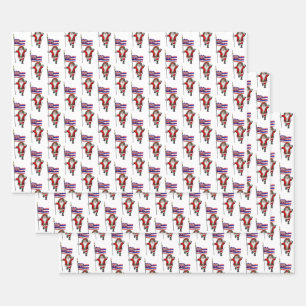 Sweet Santa Claus Visits Hawaii Wrapping Paper Sheet