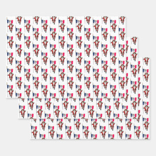 Sweet Santa Claus Visits Iowa Wrapping Paper Sheet