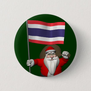 Sweet Santa Claus Visits Thailand 2 Inch Round Button