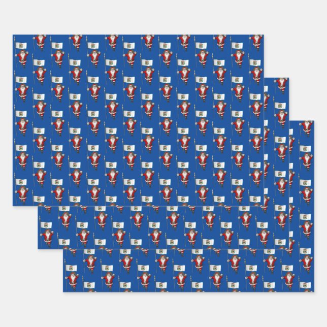 Sweet Santa Claus Visits West Virginia Wrapping Paper Sheet (Set)