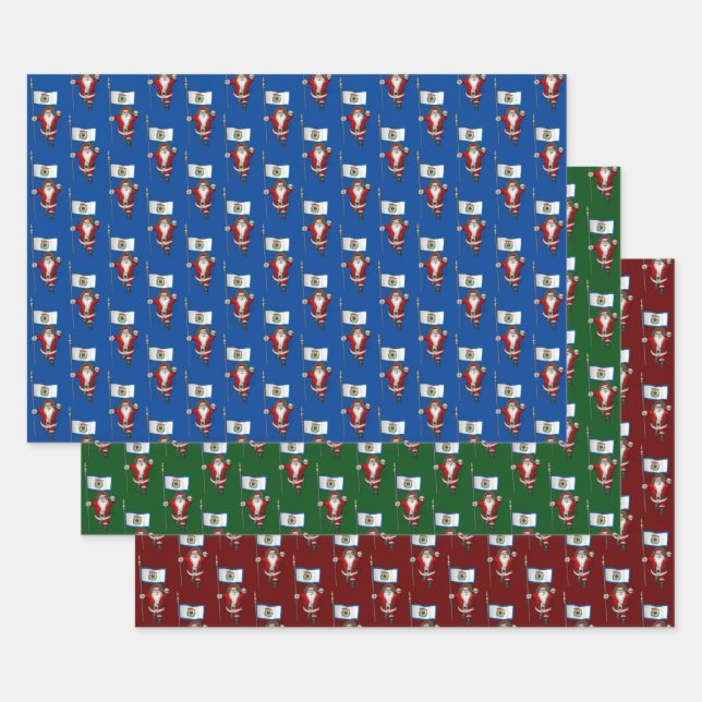 Sweet Santa Claus Visits West Virginia Wrapping Paper Sheet (Set)