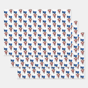 Sweet Santa Claus Visits wisconsin Wrapping Paper Sheet