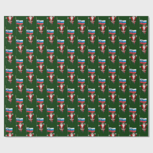 Sweet Santa Claus With Ensign Of Slovenia Wrapping Paper
