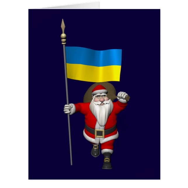 Sweet Santa Claus With Ensign Of The Ukraine (Front)