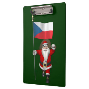 Sweet Santa Claus With Flag Of Czech Republic Clipboard