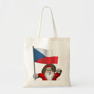 Sweet Santa Claus With Flag Of Czech Republic Tote Bag
