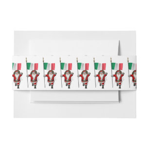 Sweet Santa Claus With Flag Of Italy Invitation Belly Band