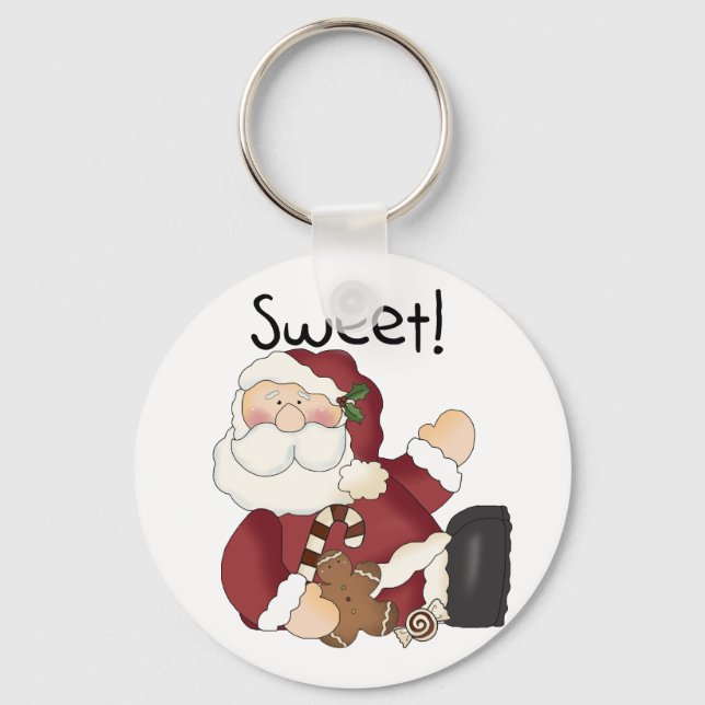 Sweet Santa Holiday Tshirts and Gifts Keychain (Front)