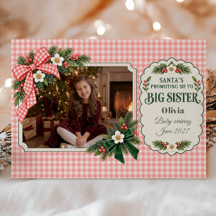 Sweet Santa’s Promoting Me to Big Sister Photo Holiday Card