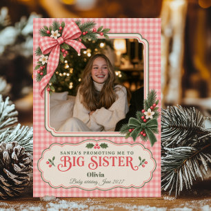 Sweet Santa’s Promoting Me to Big Sister Photo Holiday Card