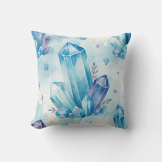 Sweet Sapphire Crystal Design Accent Throw Pillow