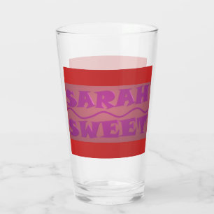 Sweet Sarah colours warm pink and burnt orange Glass