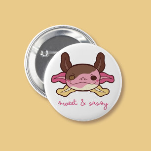 Sweet & Sassy Axolotl Neapolitan Ice Cream 2 Inch Round Button