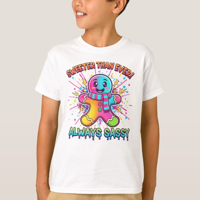 Sweet & Sassy Gingerbread Kids T-Shirt (Front)