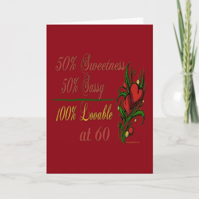 Sweet, Sassy, Lovable at 60 Card (Front)