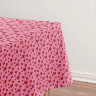 Sweet Scatter Hearts - Candy Pink & Red Tablecloth