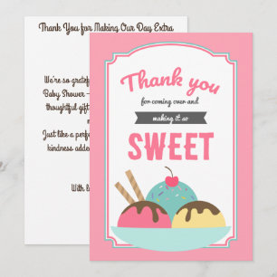 Sweet Scoop Baby Shower Thank You Card