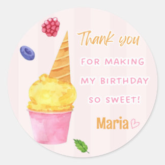 Sweet Scoops Favours Thank You Stickers