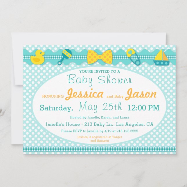Sweet Scrapbook Boy Baby Shower Invitation (Front)
