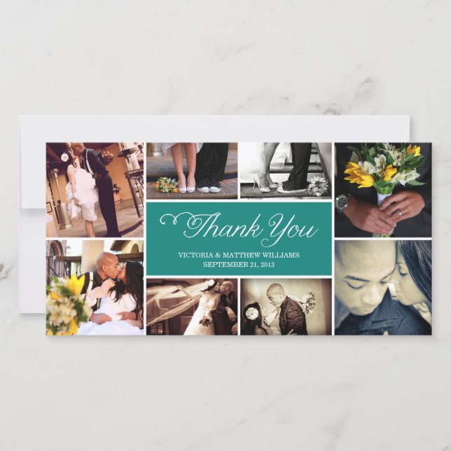 SWEET SCRIPT COLLAGE | WEDDING THANK YOU CARD (Front)