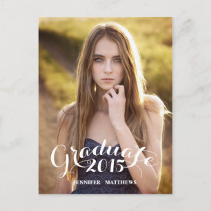 Sweet Script Graduation Party Invitation Postcard