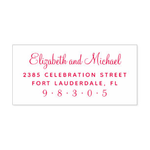 Sweet Script Names Wedding Return Address Self-inking Stamp