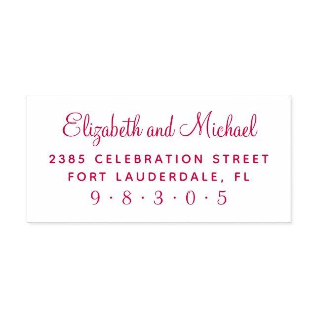 Sweet Script Names Wedding Return Address Self-inking Stamp (Design)
