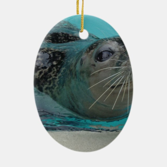 Sweet Seal Ceramic Ornament (Back)