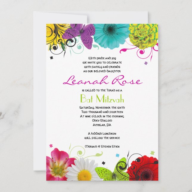 SWEET SENCES Bat mitzvah Invitation (Devant)