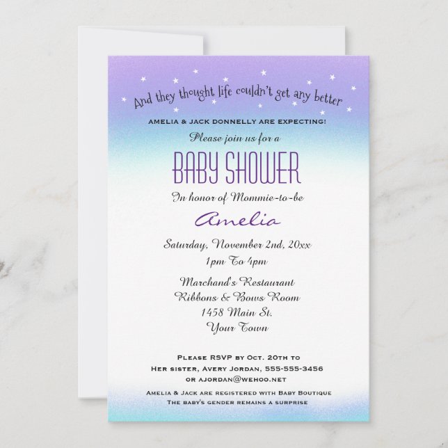 Sweet Sentiment Baby Shower Invitation (Front)