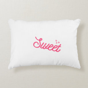 “Sweet Serenity: White Decorative Pillow” Accent Pillow