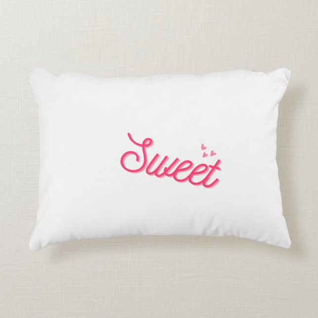 “Sweet Serenity: White Decorative Pillow” Accent Pillow (Front)