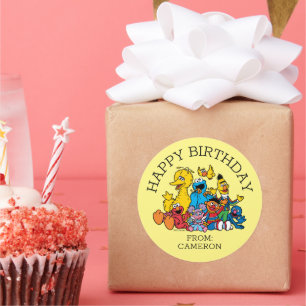 Sweet Sesame Street Pals   Happy Birthday Gift Tag