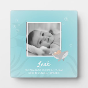 Sweet Shark Baby 5.25 x 5.25 with Easel Plaque