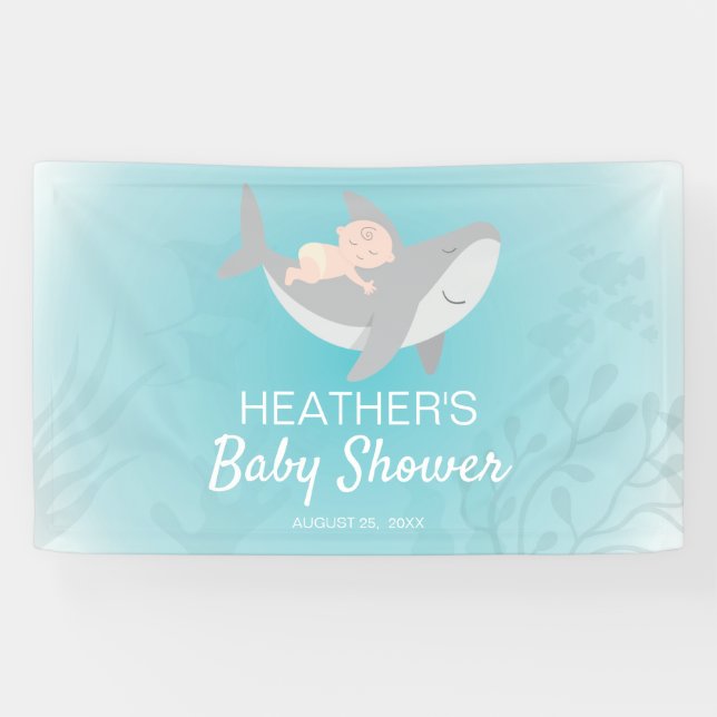 Sweet Shark Baby Shower Banner (Horizontal)