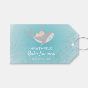 Sweet Shark Baby Shower Gift Tags