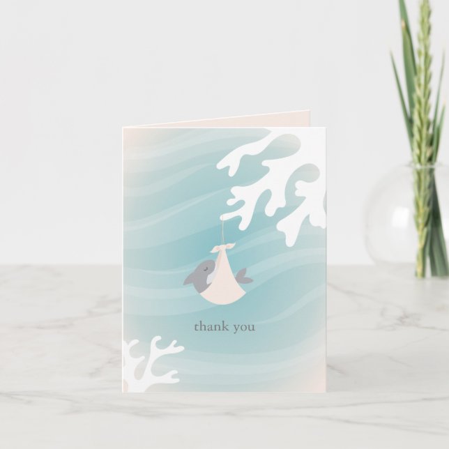 Sweet Shark Baby Thank You Card (Front)