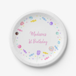 Sweet Shop Lollipop Candy Birthday Paper Plate