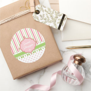 Sweet Shop Pastel Stripes Classic Round Sticker