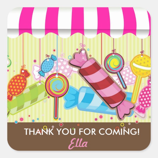 Sweet Shoppe Candy land Stickers fête d'anniversai (Devant)
